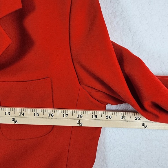 Vtg Bernard Zins Paris Women's Sz 8 Red Cashmere Wool Blazer Jacket Old Money - Picture 6 of 16